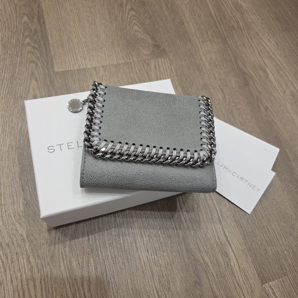 Falabella Small Flap Wallet Gray